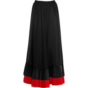 Falda Flamenca negra con faldilla roja varias tallas