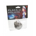 Placa de policia juguete metálica con imperdible disfraz carnaval policías swat